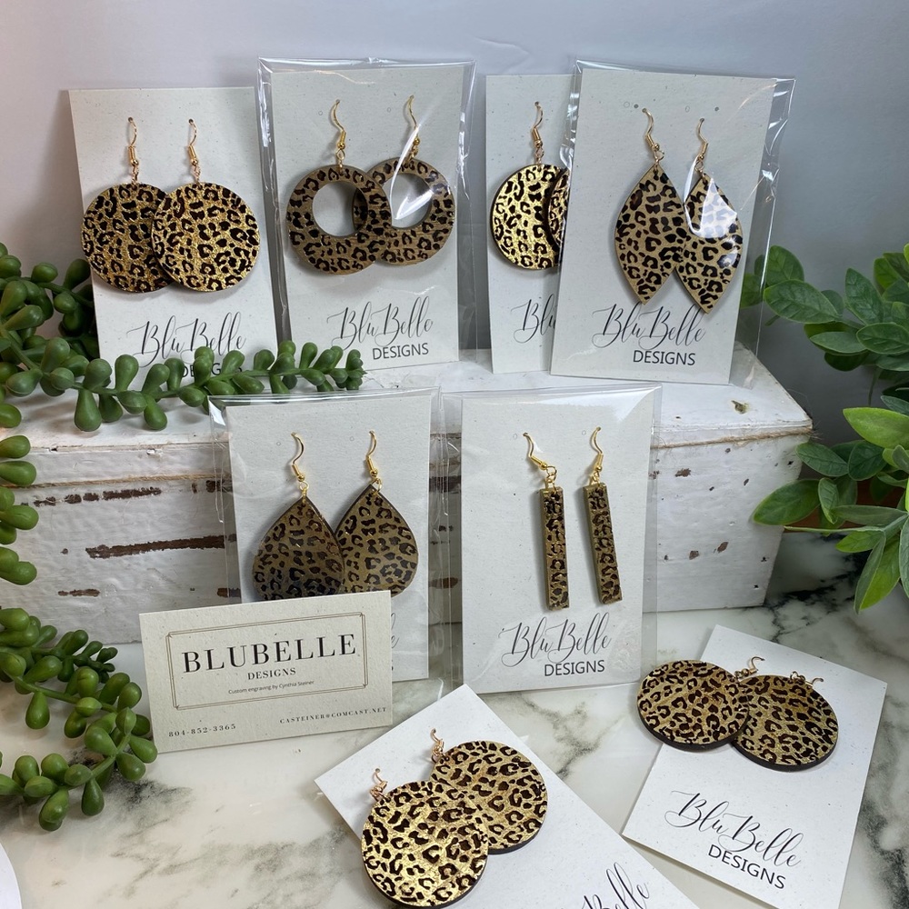 Handmade custom engraved Earrings.